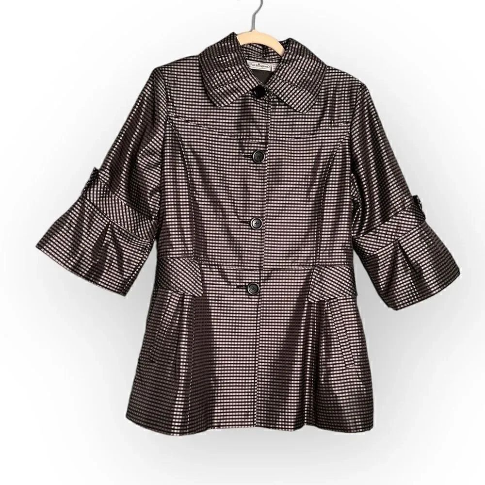 Patchington jacket check pattern black & white 100% rayon